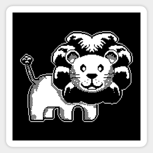 white and black cute lion Sticker